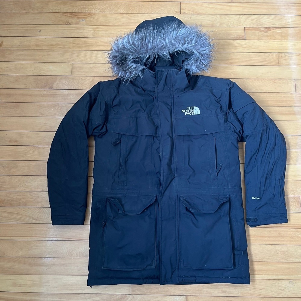 The North Face Mcmurdo Parka Mens Small Black HyVent Down Winter Jacket Faux Fur